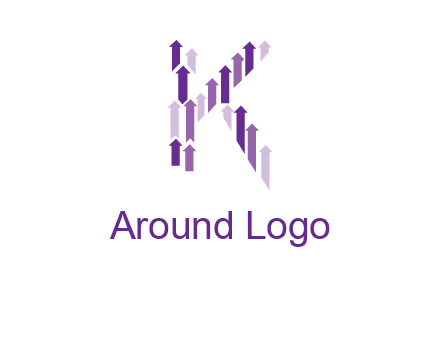 arrows in letter K logo