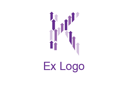 arrows in letter K logo
