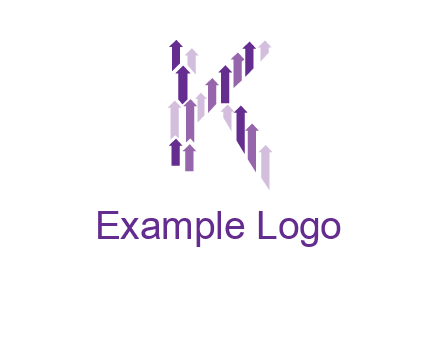 arrows in letter K logo
