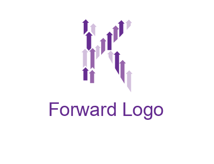 arrows in letter K logo