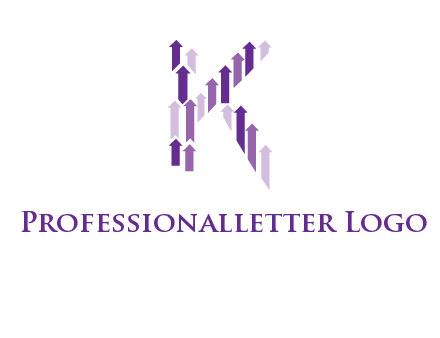arrows in letter K logo