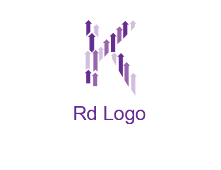 arrows in letter K logo