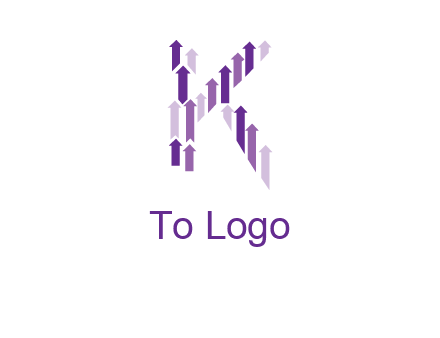 arrows in letter K logo