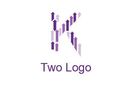 arrows in letter K logo