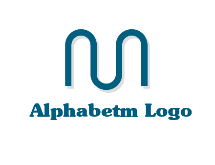 curvy line forming letter M logo