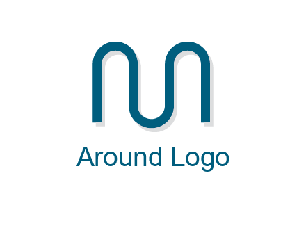 curvy line forming letter M logo