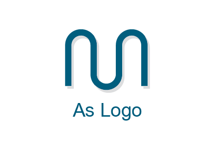 curvy line forming letter M logo