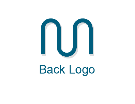 curvy line forming letter M logo