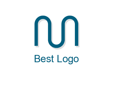 curvy line forming letter M logo
