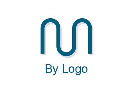 curvy line forming letter M logo