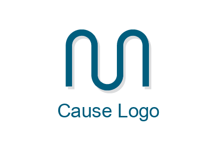 curvy line forming letter M logo