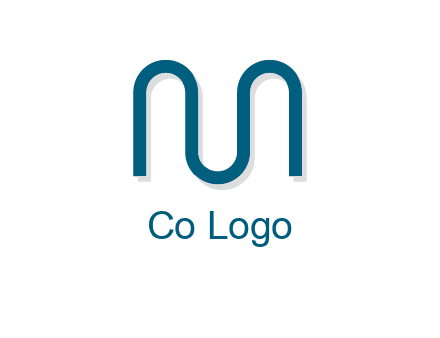 curvy line forming letter M logo