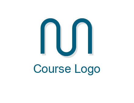 curvy line forming letter M logo