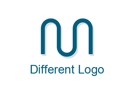 curvy line forming letter M logo