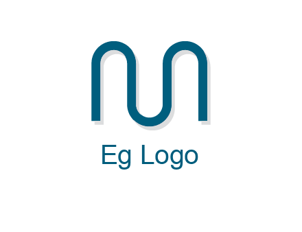 curvy line forming letter M logo