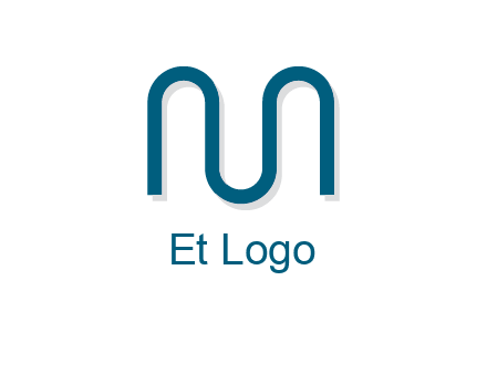 curvy line forming letter M logo