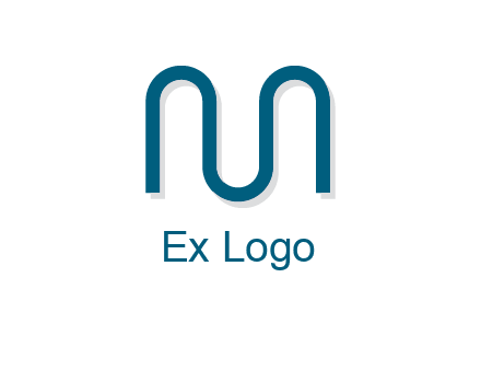 curvy line forming letter M logo