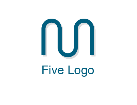 curvy line forming letter M logo