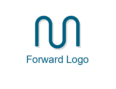 curvy line forming letter M logo