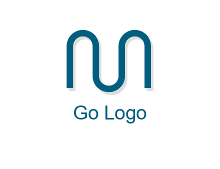 curvy line forming letter M logo