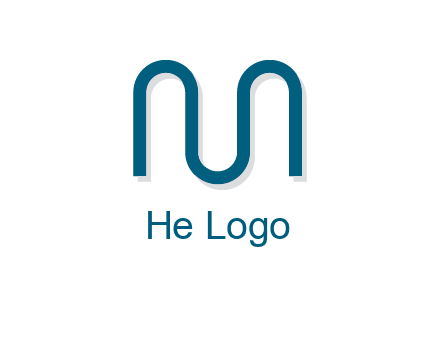 curvy line forming letter M logo