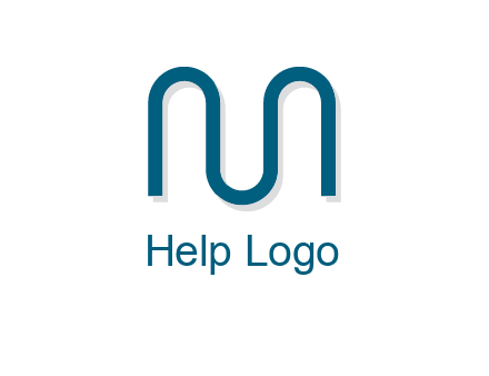 curvy line forming letter M logo