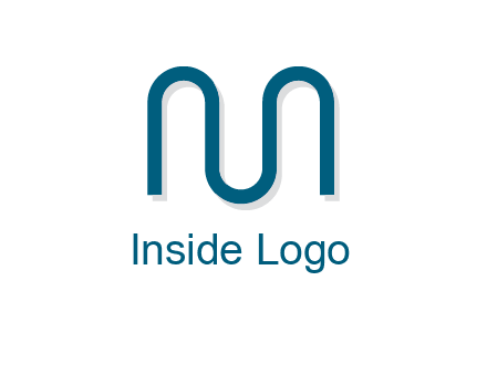 curvy line forming letter M logo