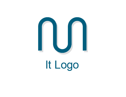 curvy line forming letter M logo