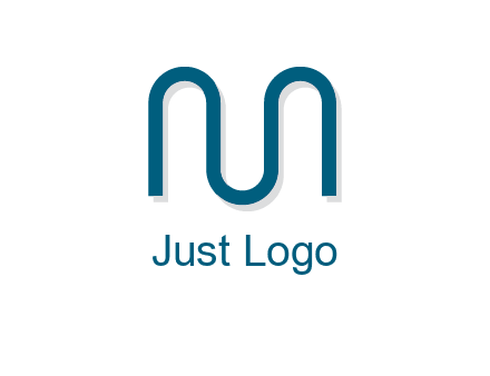 curvy line forming letter M logo