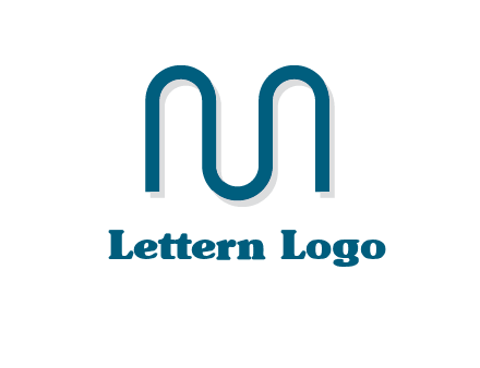 curvy line forming letter M logo