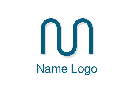 curvy line forming letter M logo