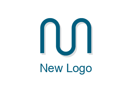 curvy line forming letter M logo