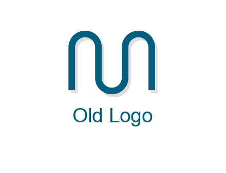 curvy line forming letter M logo