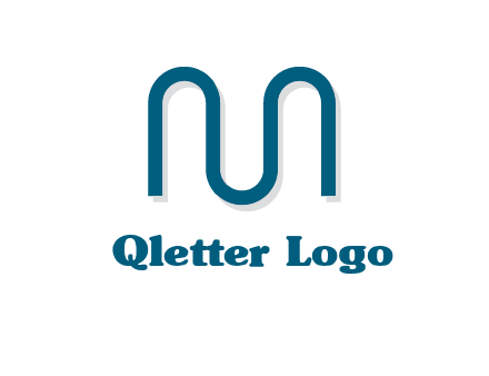 curvy line forming letter M logo