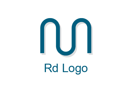 curvy line forming letter M logo