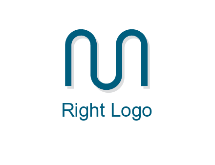 curvy line forming letter M logo