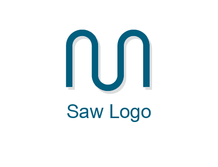 curvy line forming letter M logo