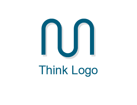 curvy line forming letter M logo