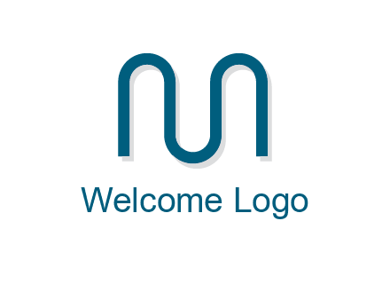 curvy line forming letter M logo