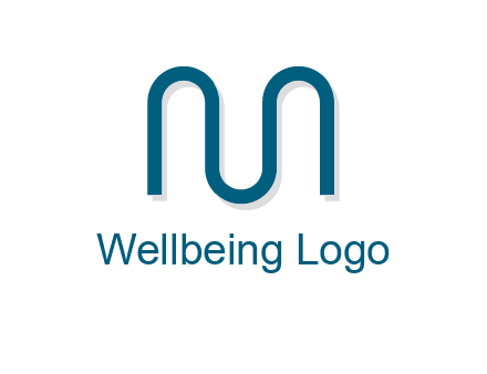 curvy line forming letter M logo
