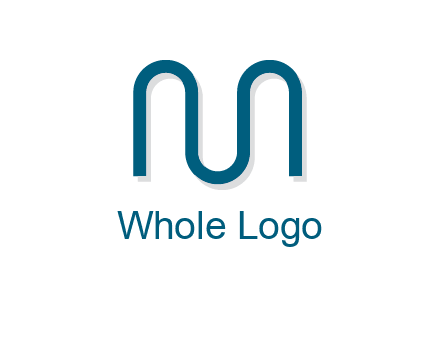 curvy line forming letter M logo