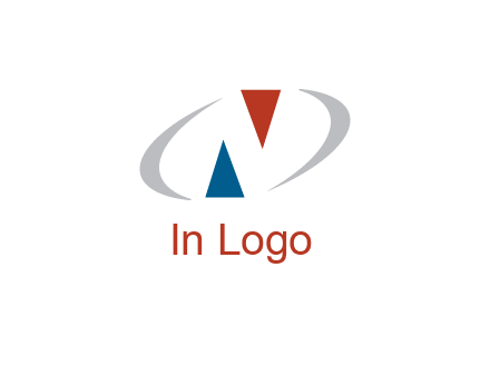 negative space letter N logo