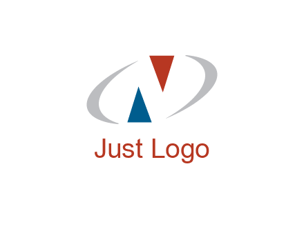 negative space letter N logo