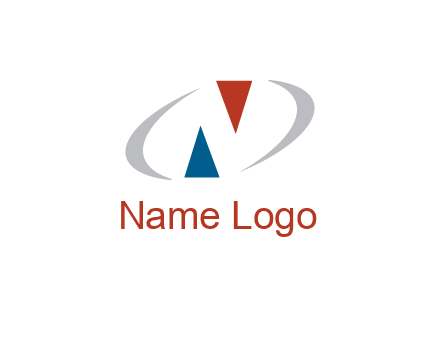 negative space letter N logo