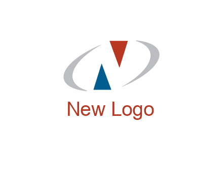negative space letter N logo