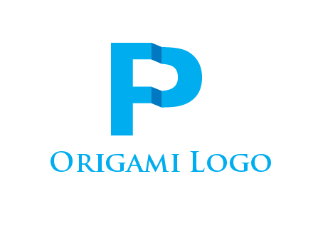 letter F and P origami logo