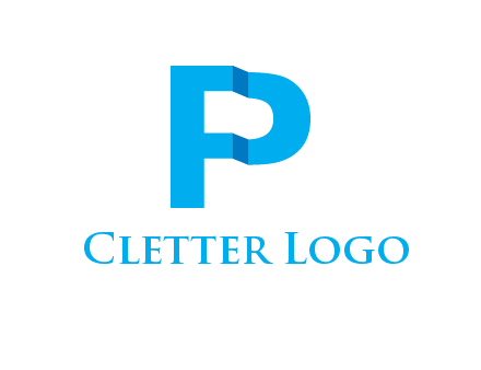 letter F and P origami logo