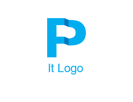 letter F and P origami logo