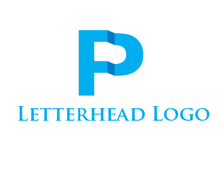 letter F and P origami logo