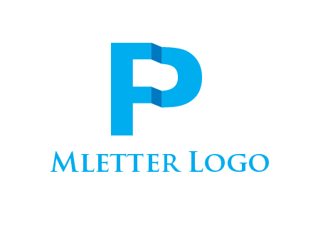 letter F and P origami logo